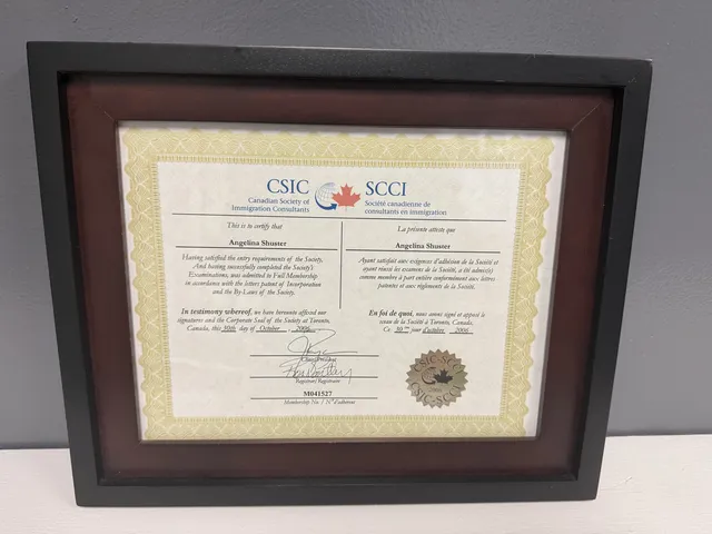 Certificate: Full Member — Canadian Society of Immigration Consultants (CSIC), 2006