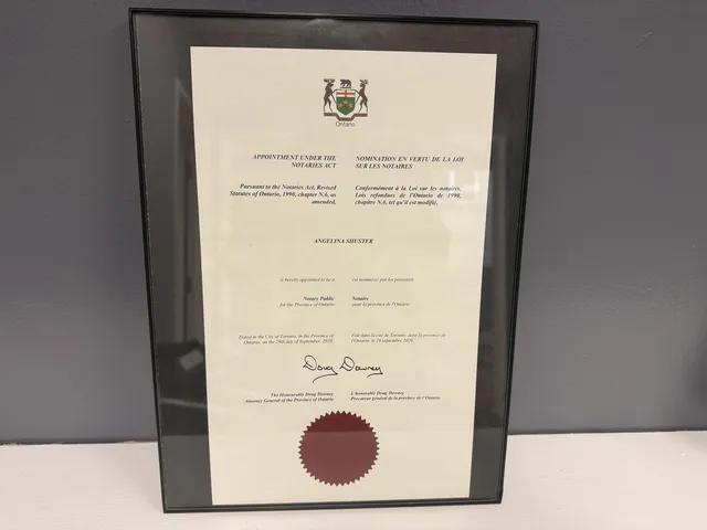 Certificate: Notary Public for the Province of Ontario — Province of Ontario · Notaries Act, 2020