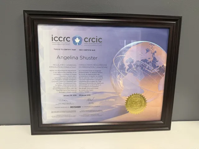 Certificate: Regulated Canadian Immigration Consultant (RCIC) — Immigration Consultants of Canada Regulatory Council (ICCRC, now the CICC), 2016