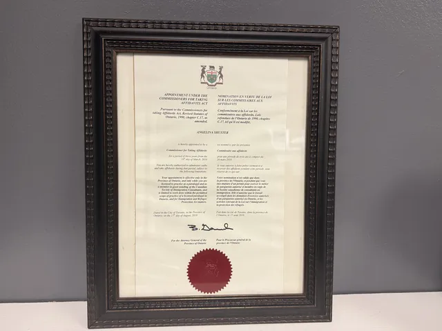 Certificate: Commissioner for Taking Affidavits — Province of Ontario · Commissioners for Taking Affidavits Act, 2010